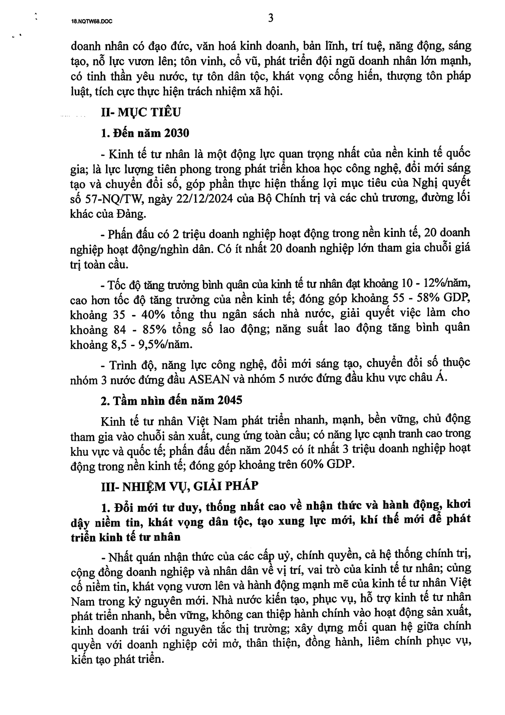 Toàn văn Nghị quyết số 68-NQ/TW về phát triển kinh tế tư nhân- Ảnh 3. Toàn văn Nghị quyết số 68-NQ/TW về phát triển kinh tế tư nhân- Ảnh 3.