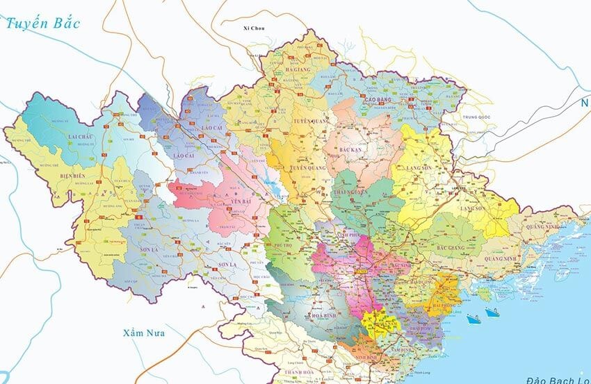 bản đồ miền bắc