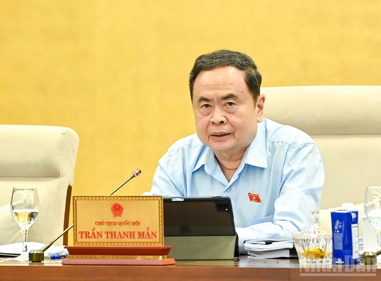 Chủ tịch Quốc hội Trần Thanh Mẫn phát biểu ý kiến. (Ảnh: DUY LINH) ndo_br_bnd-4257.jpg