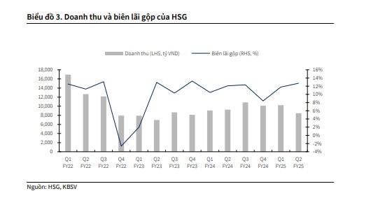 Doanh thu theo quý của HSG