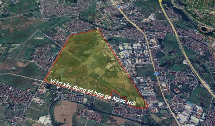 Vị trí xây dựng ga ngọc hồi