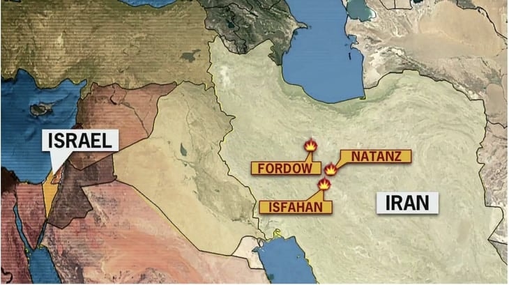 Vị trí các căn cứ hạt nhân của Iran