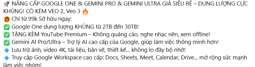 Tài khoản Veo3 được bán với giá siêu rẻ