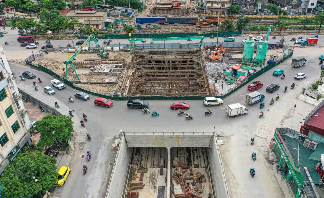 Tiến độ hiện tại của dự án hầm chui Kim Đồng - Giải Phóng