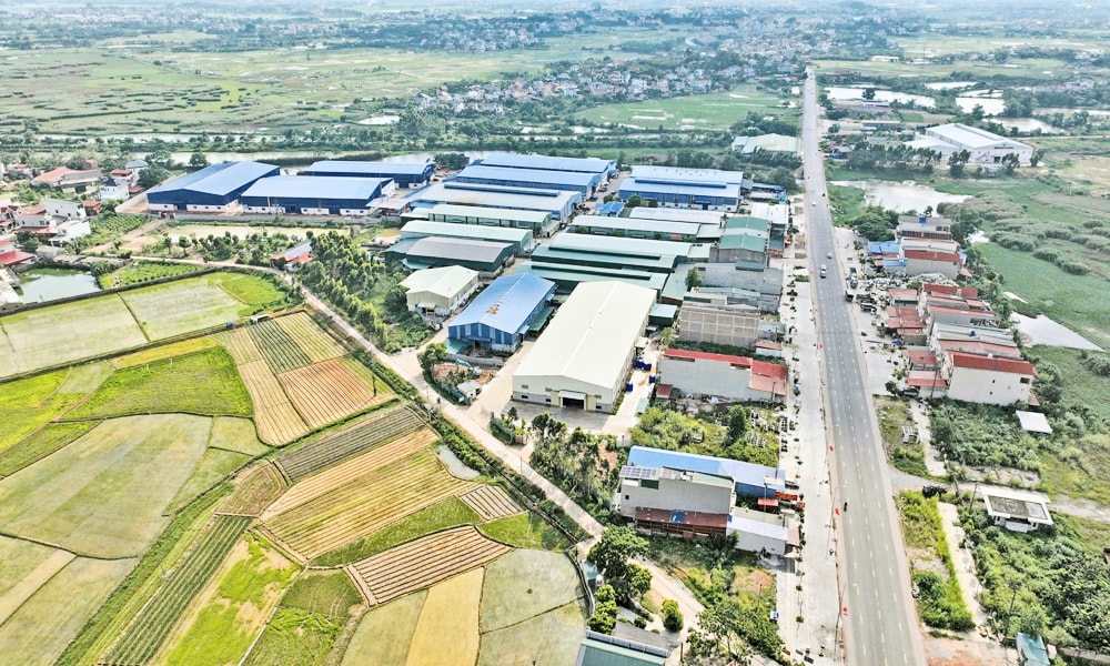 Cụm công nghiệp Đại Lâm trên địa bàn xã Tân Dĩnh