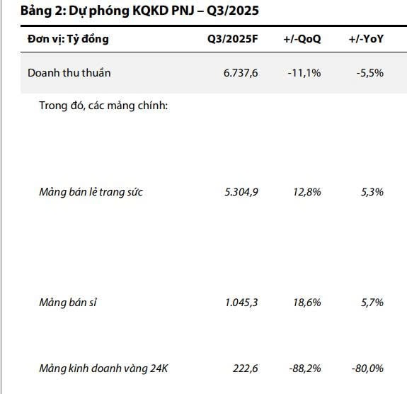 dự phóng doanh thu