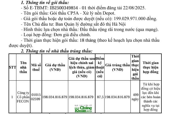 Quyết định công bố Fecon trúng thầu vừa được ông Nguyễn Bá Sơn ký