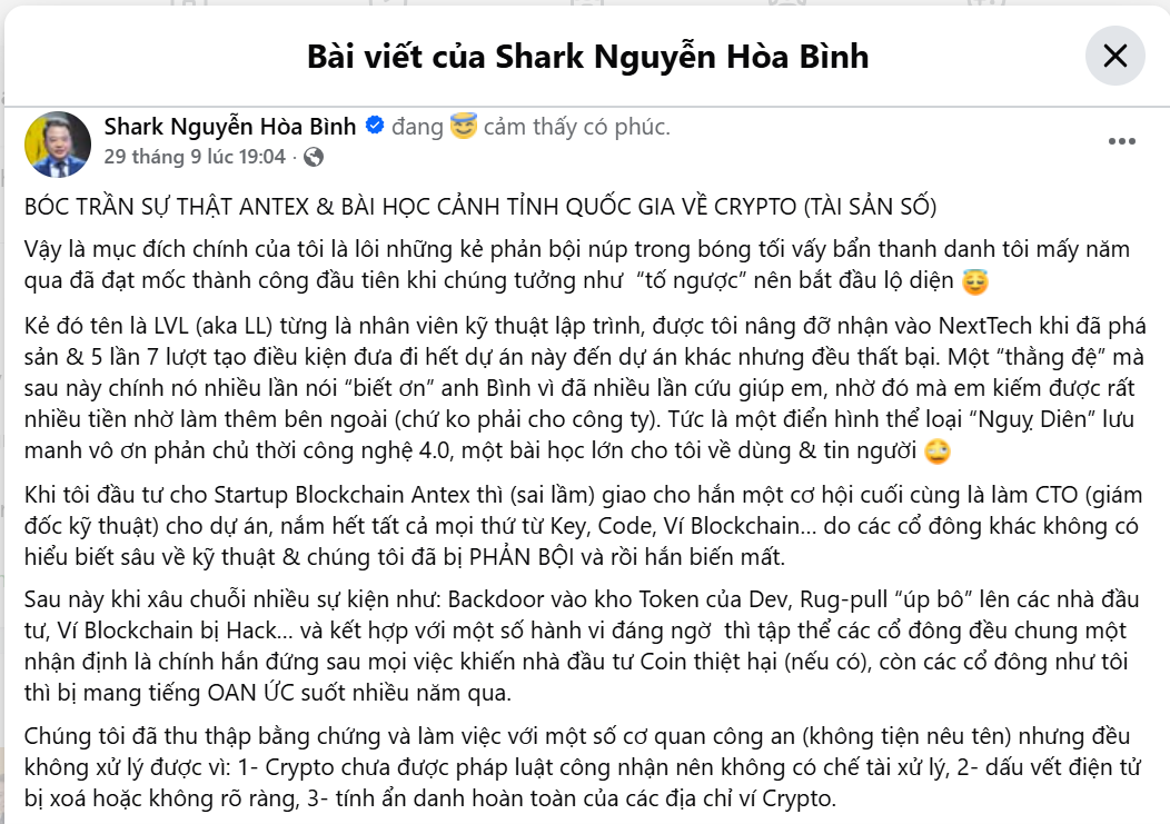bài đăng Shark Bình