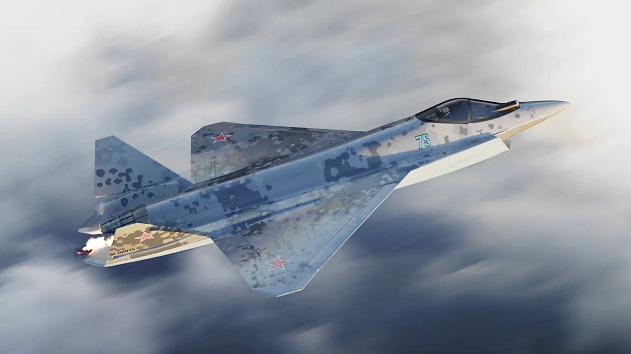 Su-75 Checkmate bay trên bầu trời