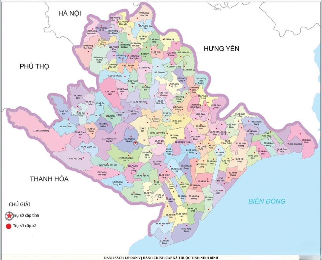 Bản đồ Ninh Bình sau sáp nhập (1)
