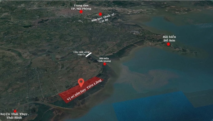 Vị trí sân bay quốc tế Tiên Lãng