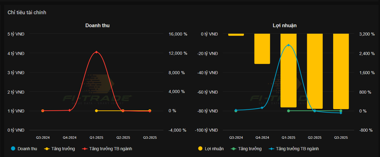 nhiều quý liên tiếp doanh thu ko có và lợi nhuận luôn âm