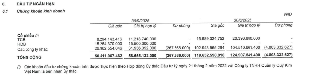 đầu tư ngắn hạn CTD
