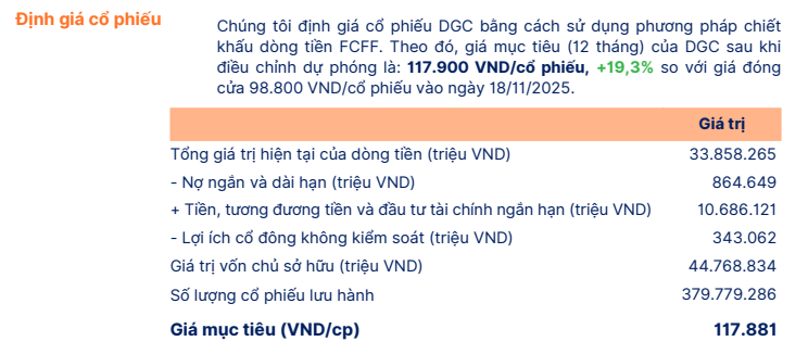 SHS định giá cp DGC