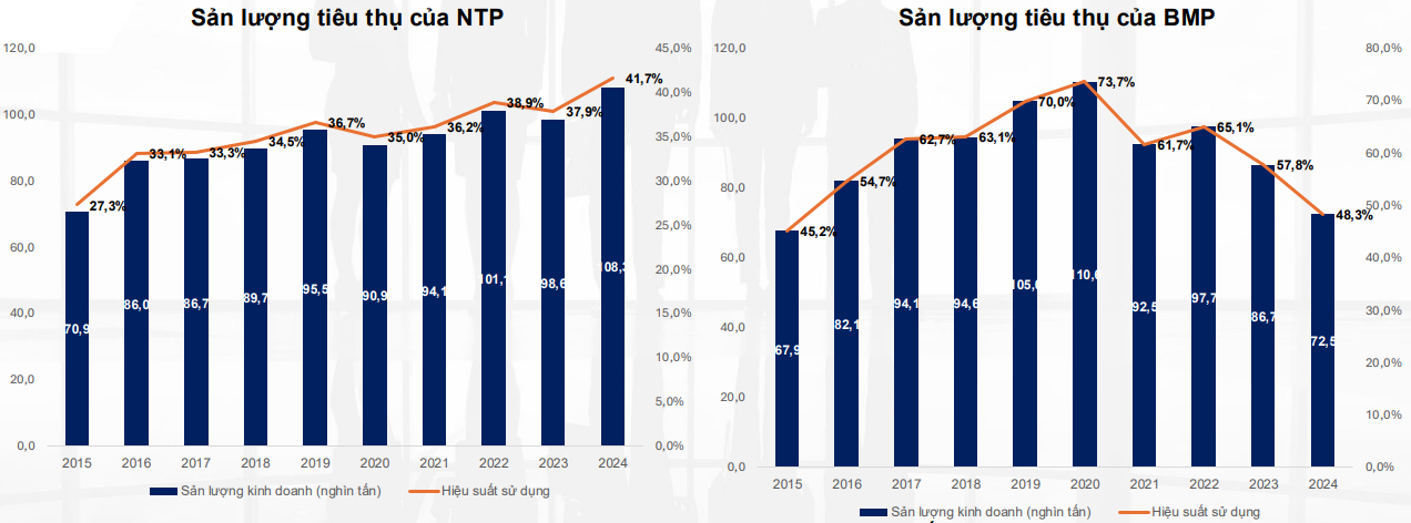 Sản lượng tiêu thụ của NTP và BMP
