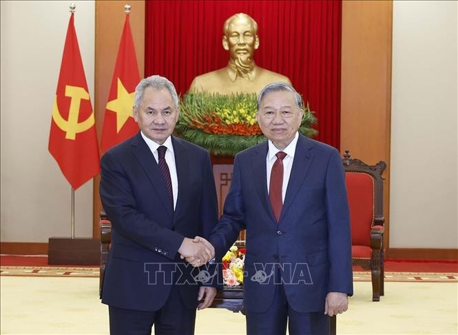 Tổng Bí thư Tô Lâm tiếp Thư ký Hội đồng An ninh Liên bang Nga- Ảnh 1.