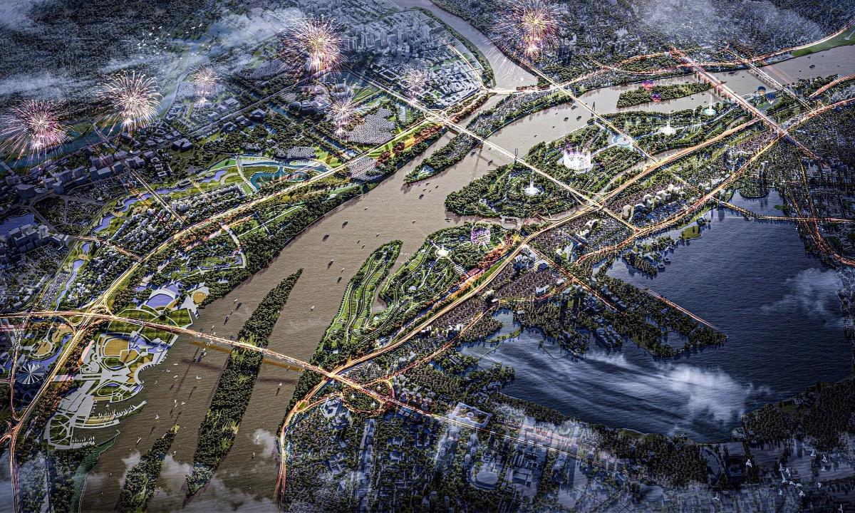 cảnh quan ven sông hồng