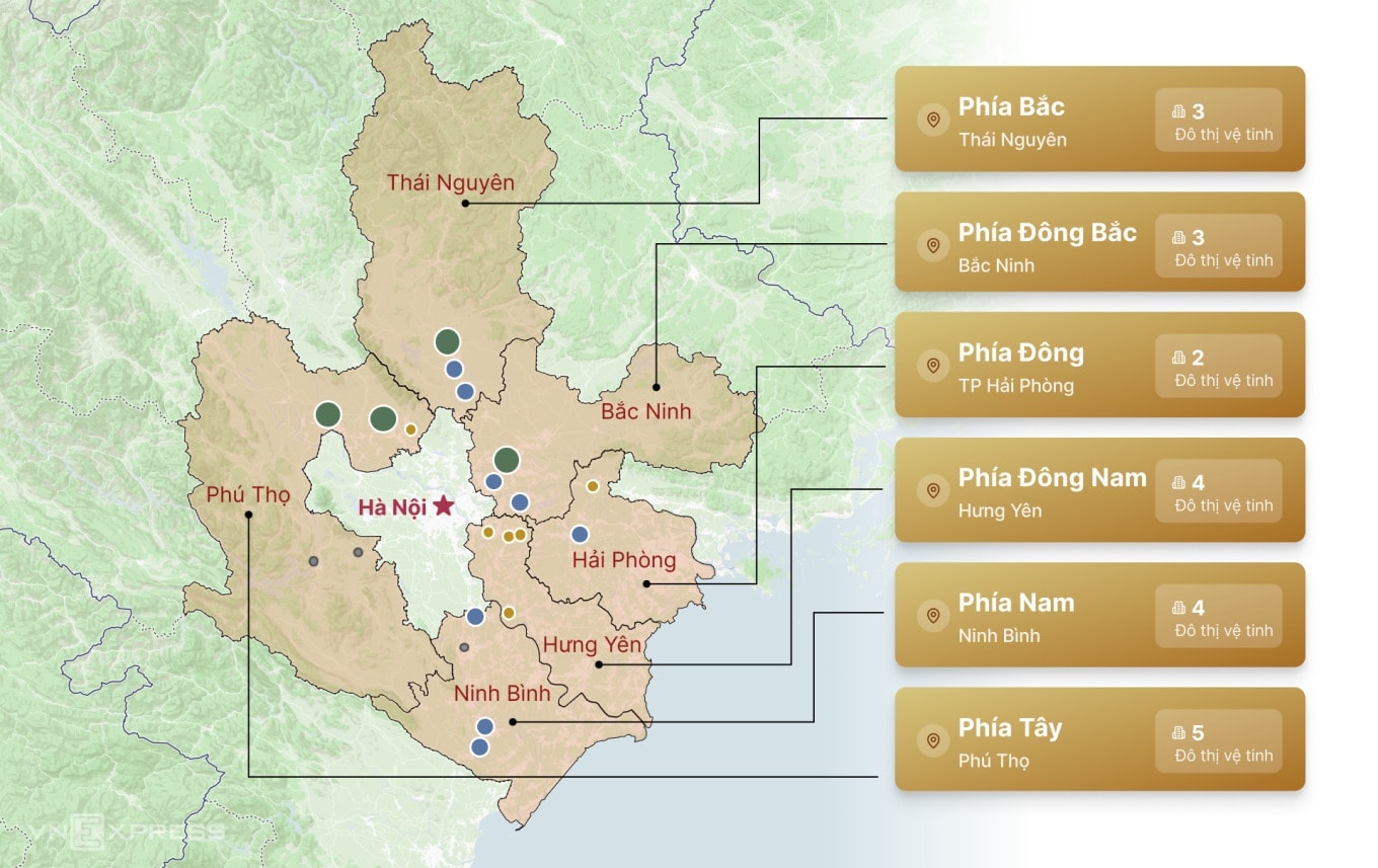 Các đô thị vệ tinh xung quanh Hà Nội