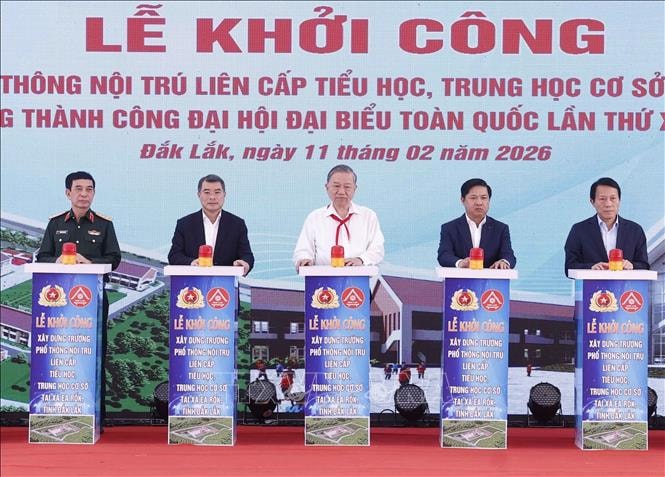 Tổng Bí thư Tô Lâm dự khởi công trường phổ thông nội trú tại xã Ea Rốk (Đắk Lắk)- Ảnh 1.
