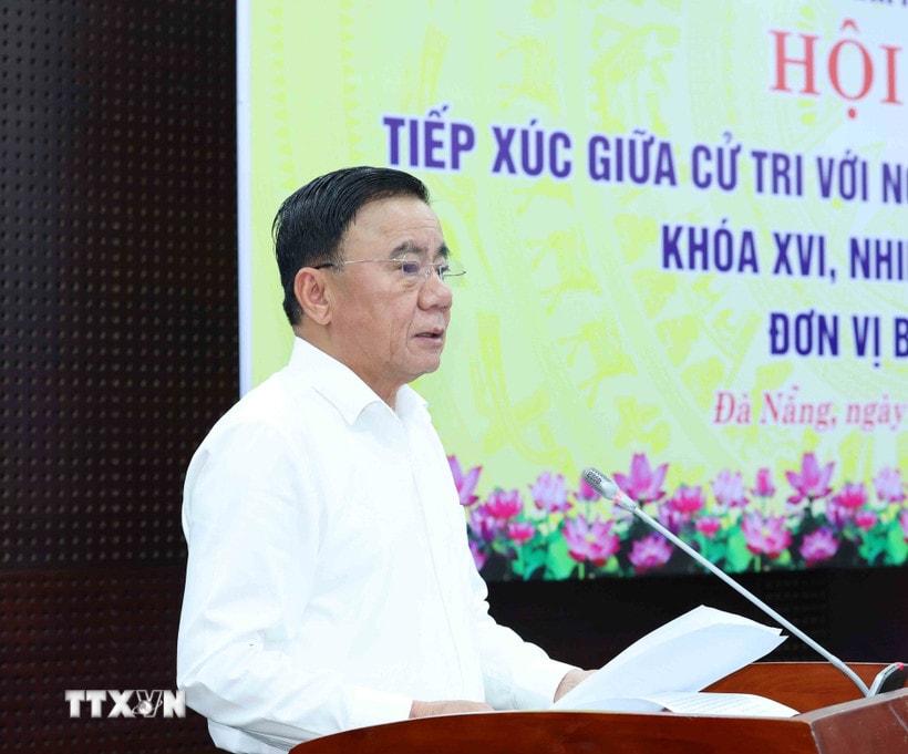 Thường trực Ban Bí thư dự hội nghị tiếp xúc giữa cử tri với người ứng cử Đại biểu Quốc hội- Ảnh 1.