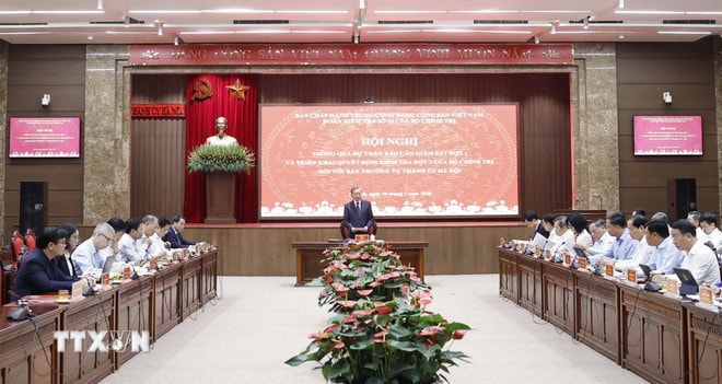 Tổng Bí thư Tô Lâm: Ban Thường vụ Thành ủy Hà Nội cần tiếp tục phát huy cao độ tinh thần làm việc quyết liệt- Ảnh 2.