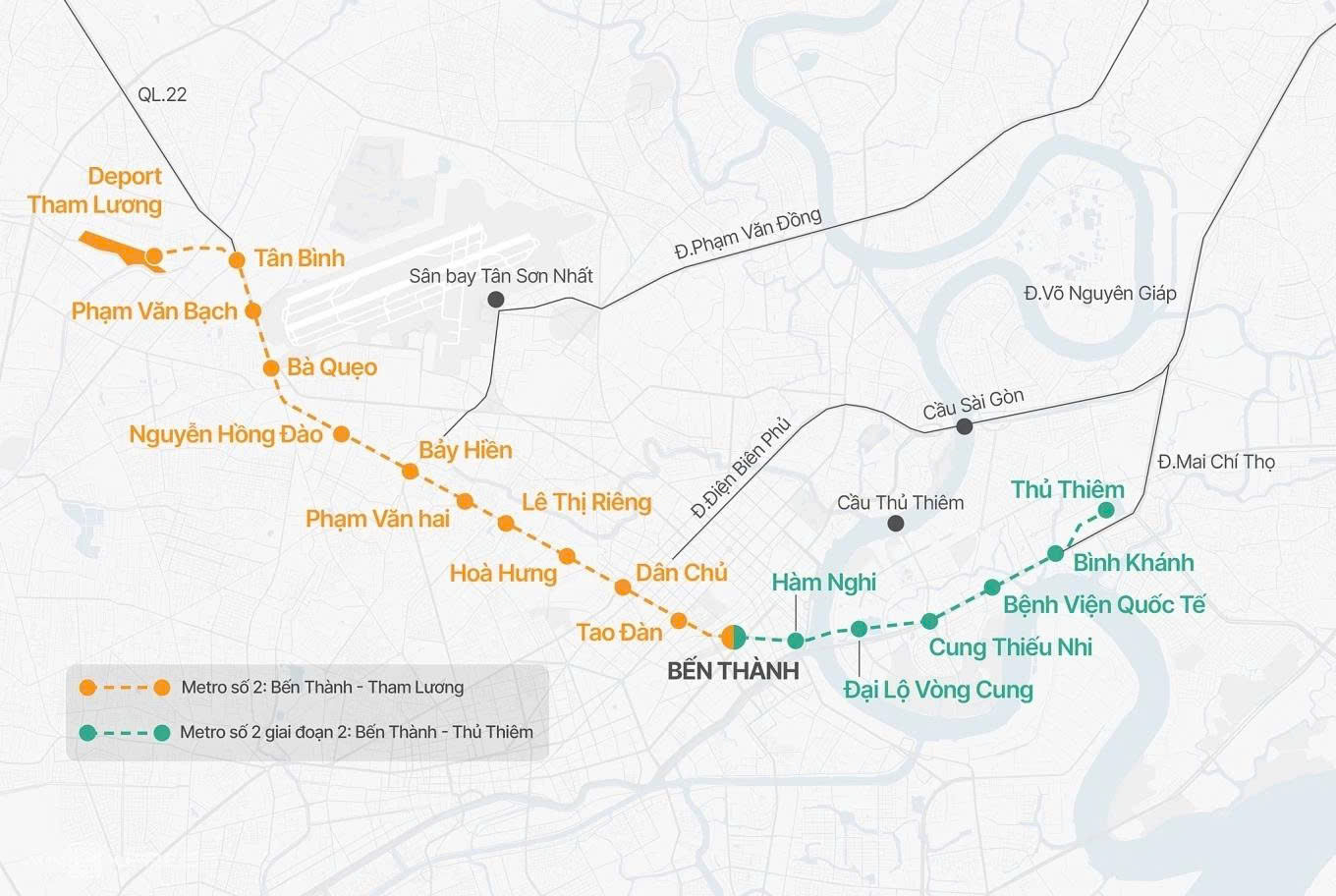 tuyến metro số 2 đoạn Bến Thành – Thủ Thiêm