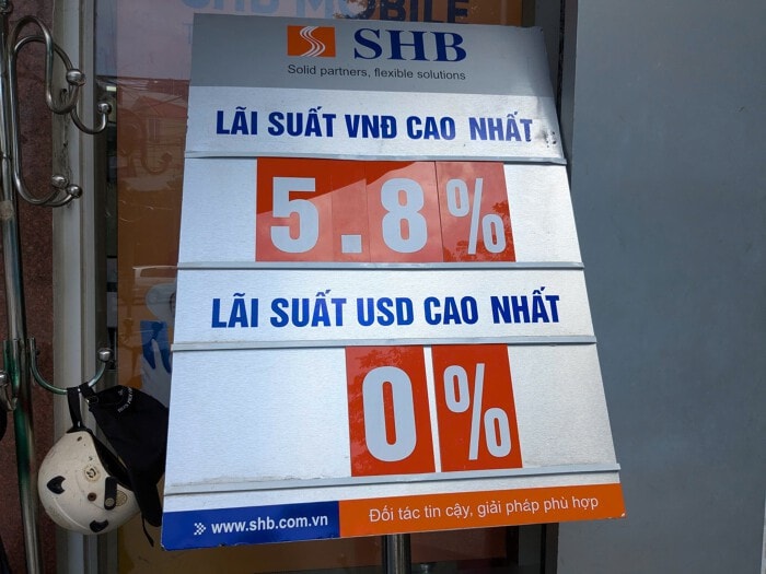 Lãi suất ngân hàng hôm nay
