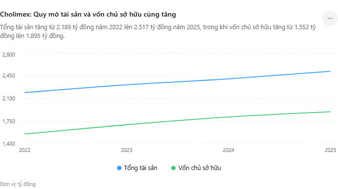 Cholimex- Quy mô tài sản và vốn chủ sở hữu cùng tăng