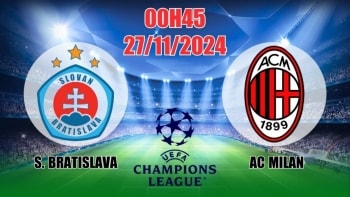 Nhận định C1 Slovan Bratislava vs AC Milan (00h45, 27/11) châu Âu vòng bảng: Nới rộng khoảng cách