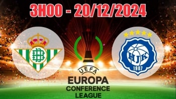 Soi tỷ lệ, nhận định C3 Real Betis vs HJK Helsinki (3h00, 20/12) châu Âu: Chiến thắng vừa đủ