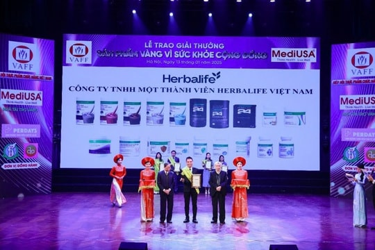 Herbalife Việt Nam đạt giải thưởng “Sản phẩm vàng vì sức khỏe cộng đồng” lần thứ 10 liên tiếp