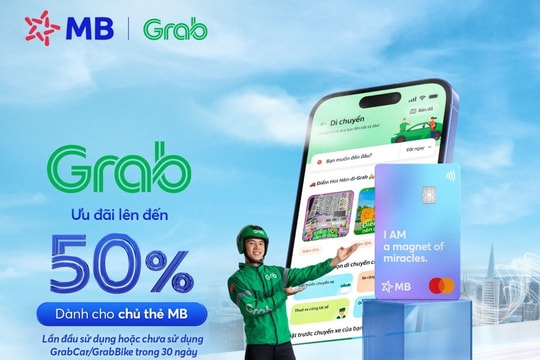 MB bắt tay Grab, giảm giá tới 50% cho chủ thẻ MB từ 16/2
