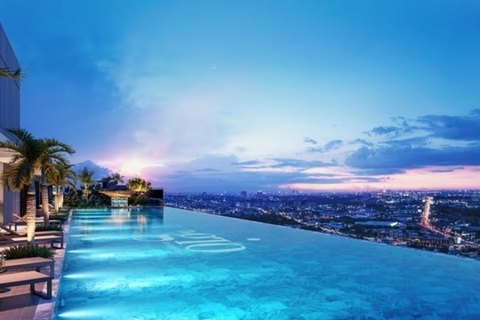 Độc đáo cặp hồ bơi vô cực trên tầng 40 The Gió Riverside
