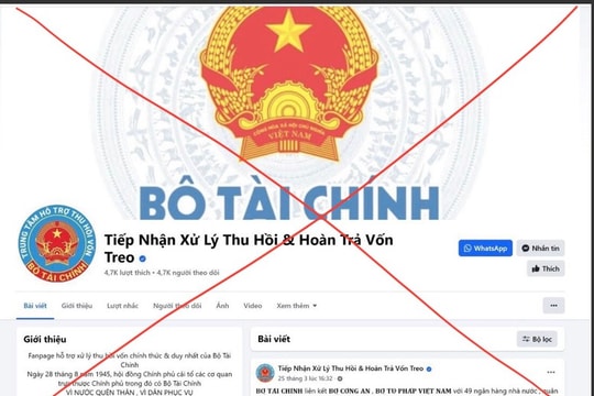 Cảnh báo trang Facebook mạo danh Bộ Tài chính “thu hồi tiền lừa đảo”