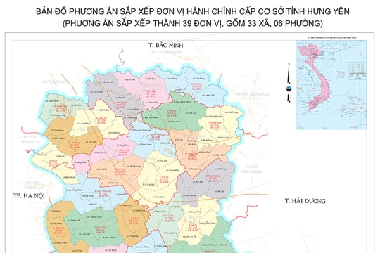 Bản đồ hành chính Hưng Yên sẽ thay đổi ra sao sau khi sáp nhập 71% xã phường?