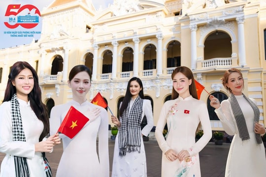 Hoa hậu Đoàn Thiên Ân, Hòa Minzy cùng dàn sao Việt rạng rỡ diện áo dài, rộn ràng mừng Đại lễ 30/4