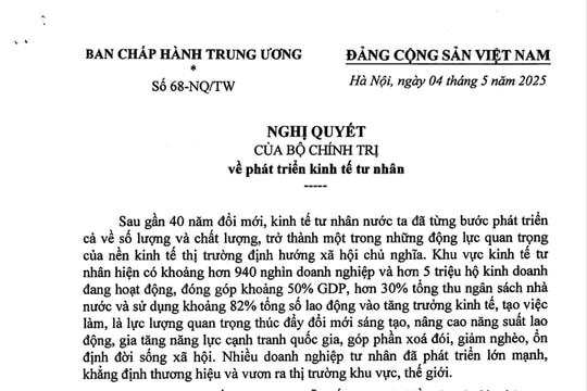 Toàn văn Nghị quyết số 68-NQ/TW về phát triển kinh tế tư nhân