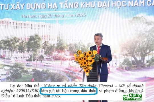 CIENCO4 bị cấm thầu vì làm giả tài liệu