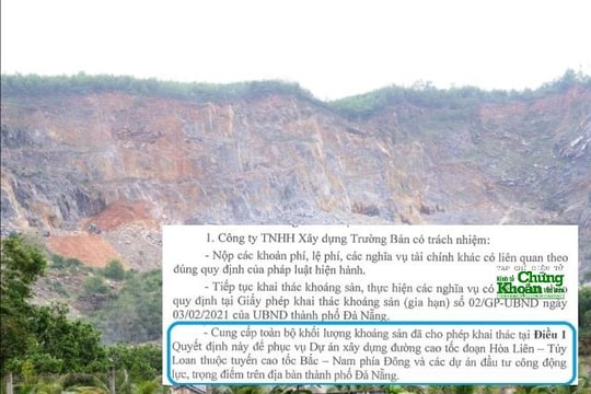 Đà Nẵng: Mỏ đá Trường Bản chỉ cung cấp cho cao tốc Hòa Liên – Túy Loan và các công trình trọng điểm