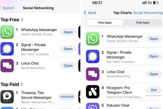 Lotus Chat bất ngờ vượt Zalo, Messenger: App chat Việt lọt top 3 ứng dụng được tải nhiều nhất