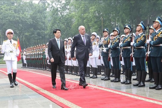 Chủ tịch nước Lương Cường chủ trì lễ đón chính thức Tổng thống Hungary