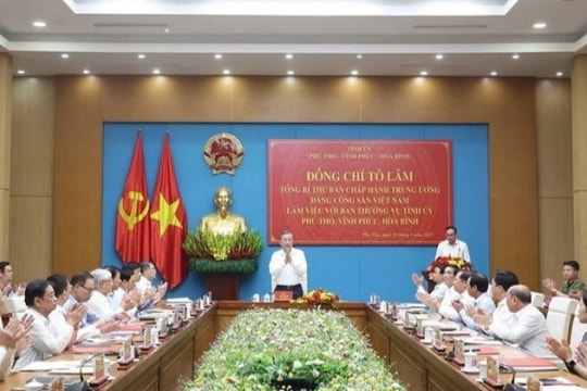 Tổng Bí thư Tô Lâm làm việc với các tỉnh Phú Thọ, Vĩnh Phúc, Hòa Bình