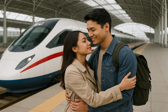 Khi "yêu xa" chỉ còn là cái cớ, đường sắt cao tốc Bắc-Nam đang nối lại những mối tình tưởng chừng dang dở