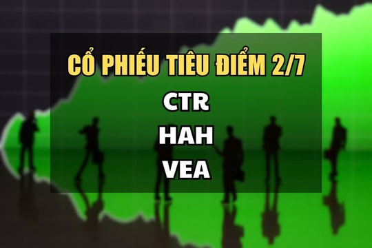 Cổ phiếu tiêu điểm hôm nay 2/7: CTR, HAH, VEA