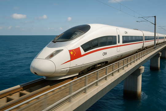 Trung Quốc làm dự án đường sắt cao tốc xuyên biển tốc độ 350km/giờ đầu tiên trên thế giới