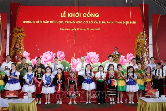 Tổng Bí Thư Tô Lâm dự Lễ khởi công Trường liên cấp Tiểu học, THCS xã Si Pa Phìn, tỉnh Điện Biên