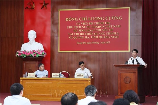 Chủ tịch nước Lương Cường dự sinh hoạt chuyên đề tại Quảng Ninh