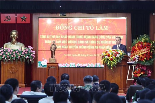 Tổng Bí thư Tô Lâm: Xây dựng lực lượng Cảnh sát hình sự làm chủ công nghệ