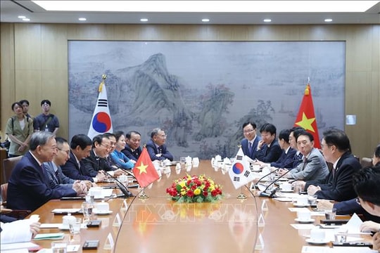 Tổng Bí thư Tô Lâm hội kiến Chủ tịch Quốc hội Hàn Quốc Woo Won Sik