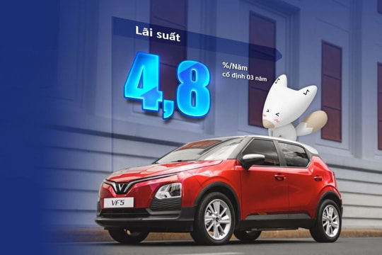 Một ngân hàng ưu đãi vay mua xe điện VinFast, lãi suất chỉ 4,8%/năm